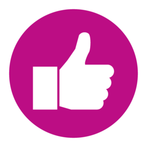 Thumbs up on a pink background