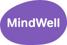 A purple circle with the text MindWell in white centre in the middle.