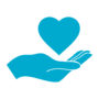 Hand and heart icon