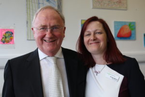 Photograph of departing Trust Chairman, Frank Griffiths, with Trust Chief Executive, Dr Sara Munro.