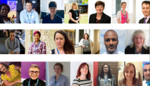 Mosaic of staff pictures for 70 faces at 70 campaign. JPEG