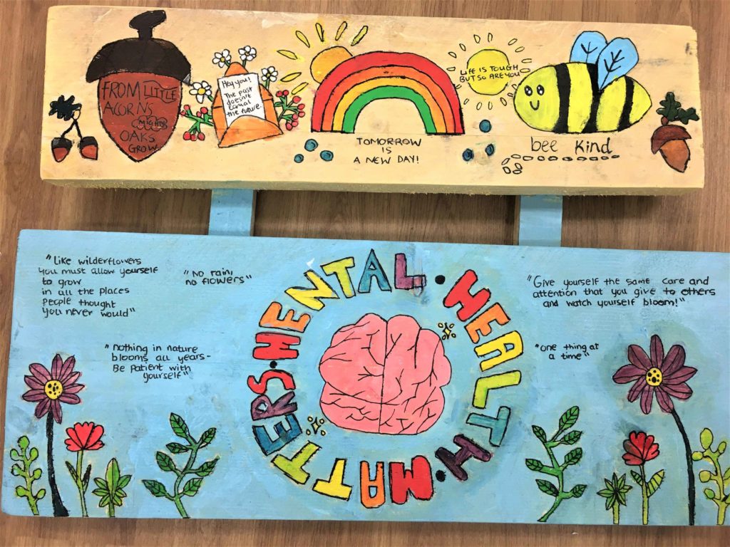 A sign developed by young people at Mill Lodge for their community garden
