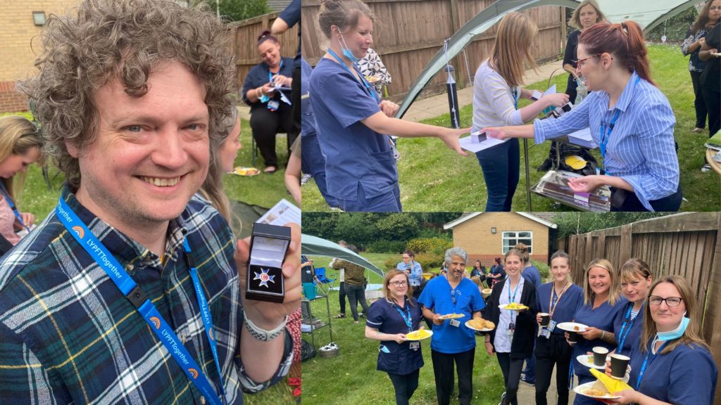 A montage of three pictures showing staff from our perinatal mental health service enjoying their Big Thank You picnic.