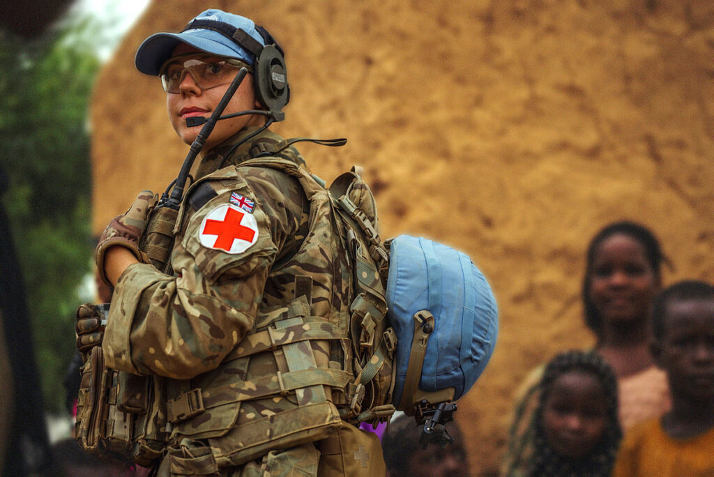 A female army medic in uniform