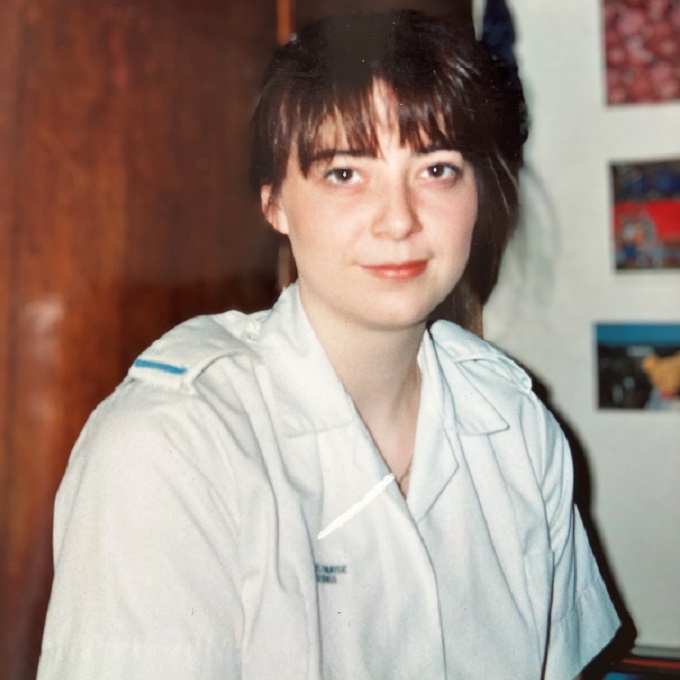 Old photo of LYPFT colleague, Michelle Higgins in nurse's uniform