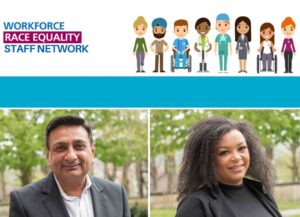 Workforce Race Equality Network (WREN) logo & Co-Chairs Mahesh Patel and Maxine Brook