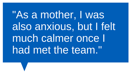 Carer Feedback - "As a mother, I was also anxious, but I felt much calmer once I had met the team"